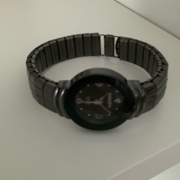 Vintage GRUEN Dimond Ladies Watch Black Tone Stretch Band in original box GU5015 - Picture 7 of 16